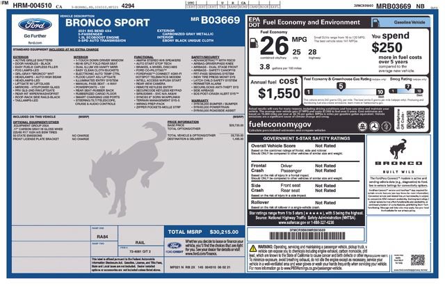 ford bronco sport 2021 3FMCR9B60MRB03669 image ford bronco sport 2021 3FMCR9B60MRB03669 image